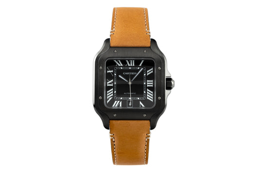 CARTIER SANTOS - LEATHER HAVAN - مينا سوداء - MQ