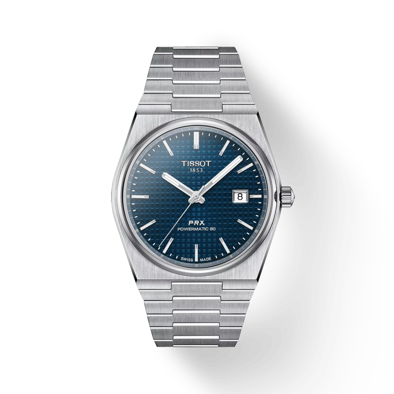 ساعة TISSOT PRX POWERMATIC BLUE WAFF DIAL