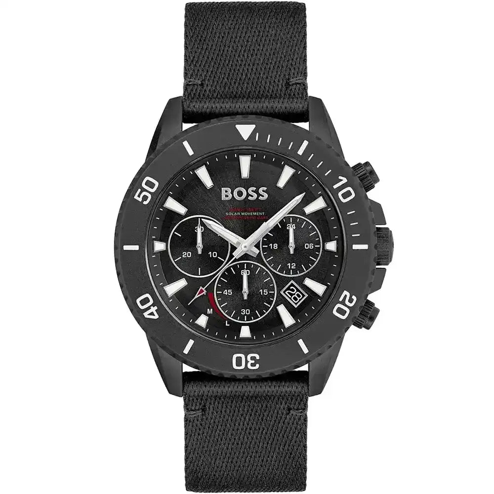 BOSS FIBERS BLACK - مينا سوداء - كرونوغراف