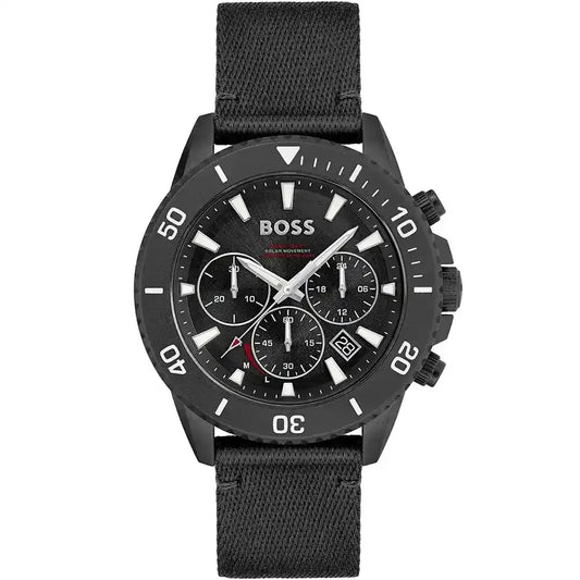 BOSS FIBERS BLACK - مينا سوداء - كرونوغراف