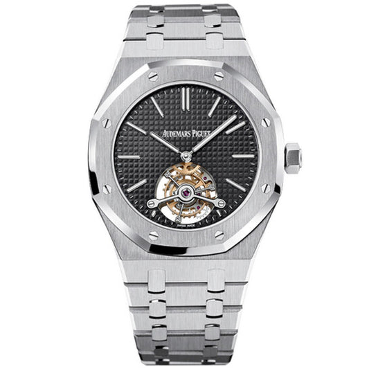 AP Royal Oak TOURBILLON فضي (أسود × رمادي) - MQ 