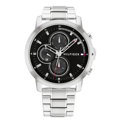 TOMMY METAL SILVER - BLACK DIAL - CHRONOGRAPH
